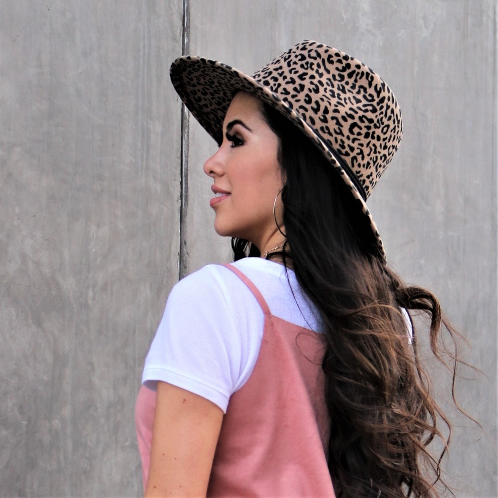 100% Wool Felt Leopard Panama Hat - Picture 4 of 8